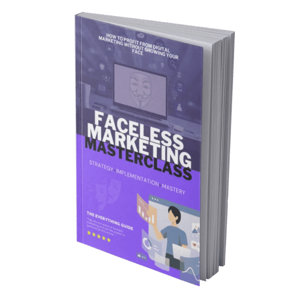 Combo Faceless Marketing Masterclass – Guia + Curso em Vídeo para Vender Sem Aparecer